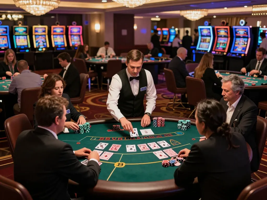 Experience the thrill of blackjack at trang chủ CM88, where players engage intensely at elegant tables.