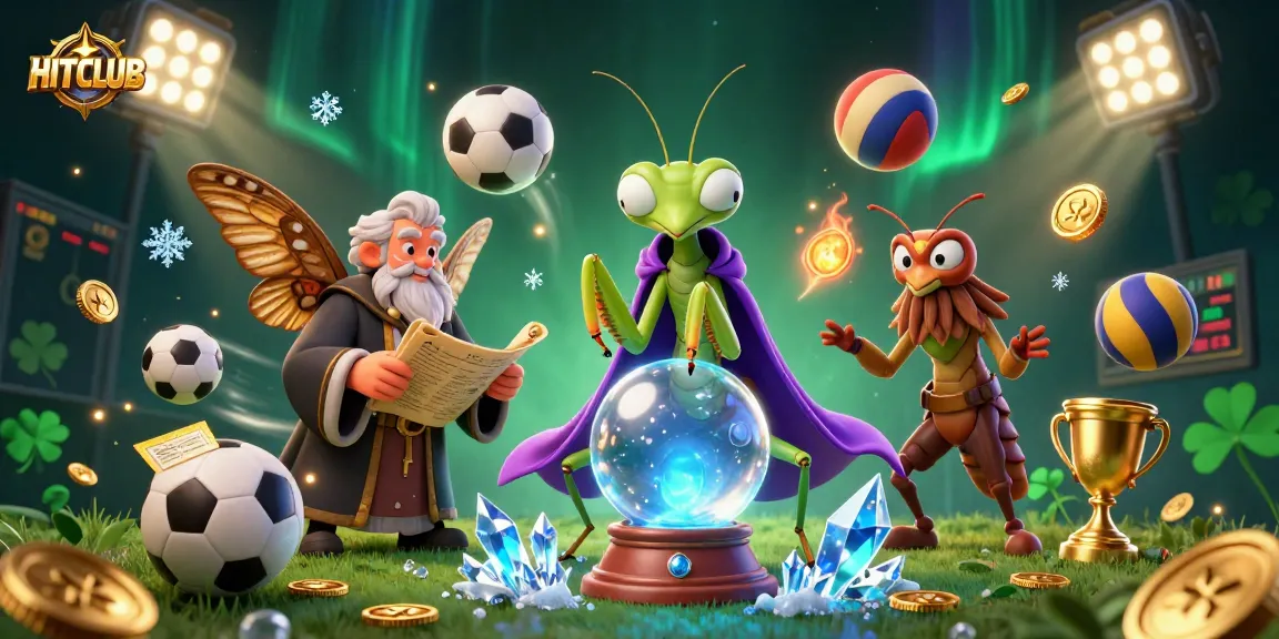 Experience gambling excitement with HITCLUB as characters and sports elements create a dynamic casino scene.