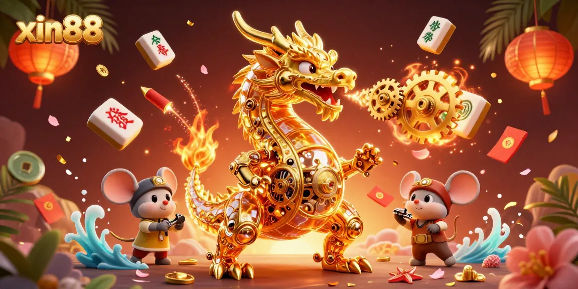 Experience the thrill of gaming at xin88 with dynamic golden dragon and vibrant casino elements.