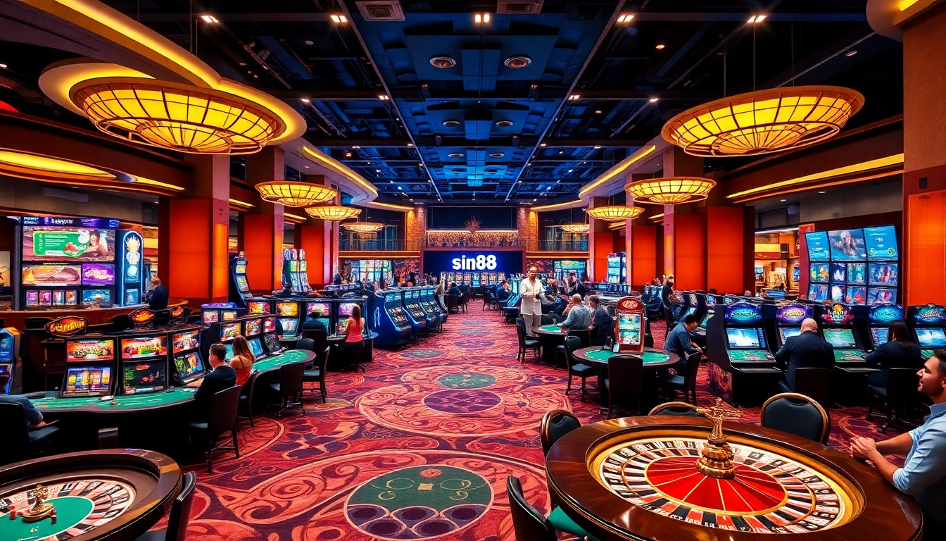 Experience thrilling gambling excitement at Sin88's vibrant casino environment.