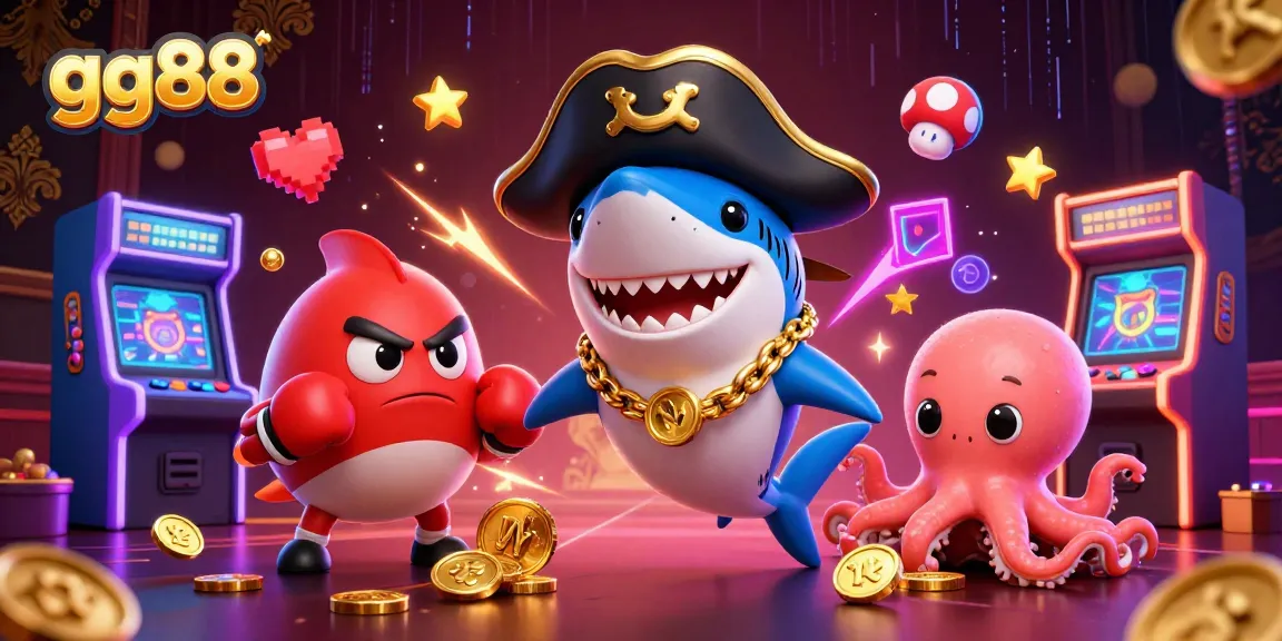 Engage with gg88's vibrant casino scene featuring cartoon characters and gaming elements.