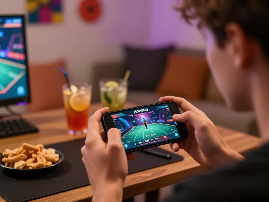 Nohu90 players engaging in online gaming while enjoying a cozy home environment