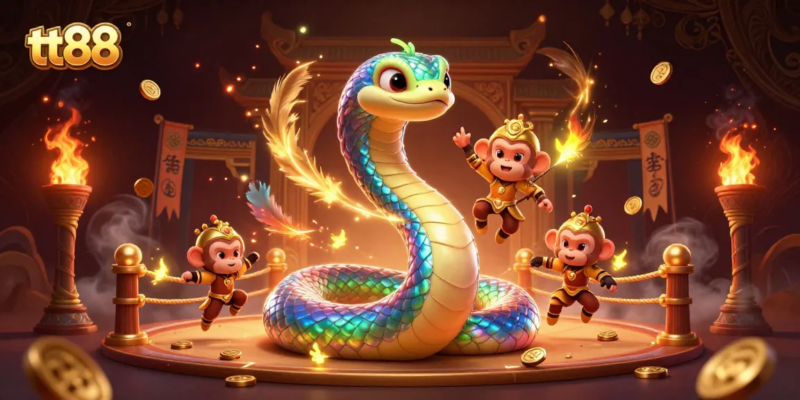 Spin the reels at tt88 with vibrant characters in a dazzling casino scene, brimming with excitement.