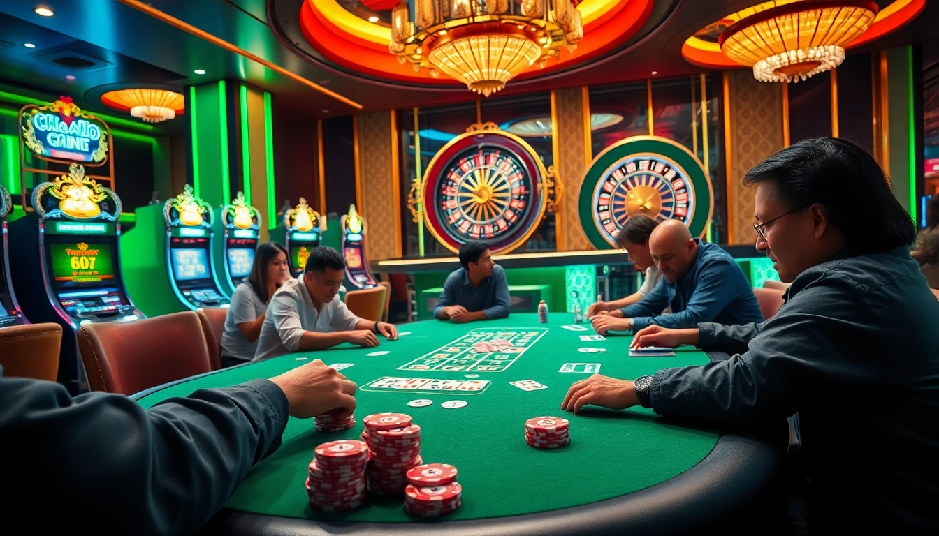 Engaging poker players analyzing kèo nhà cái hôm nay at a luxurious casino table.