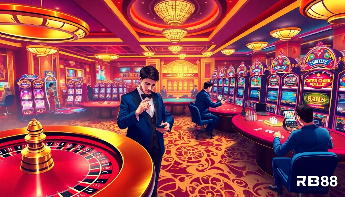 Engage in thrilling games at TR88, capturing the excitement of high-stakes gambling in a luxury casino.