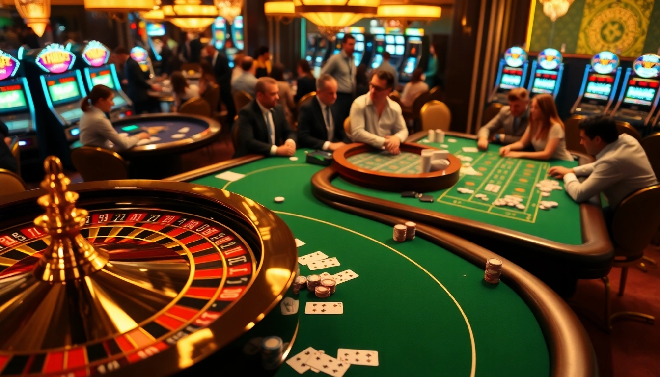 Experience the excitement of THABET casino with vibrant gambling tables and exhilarating gameplay.