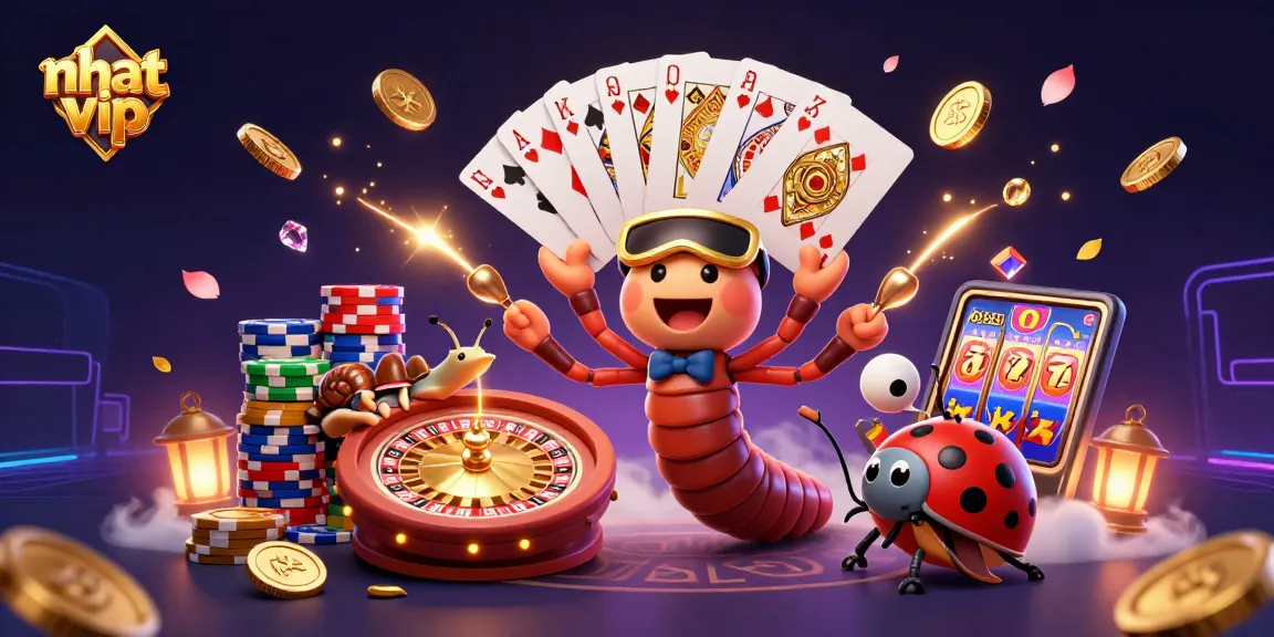 Experience the thrill at Nhat Vip's casino with vibrant characters and dynamic gameplay.