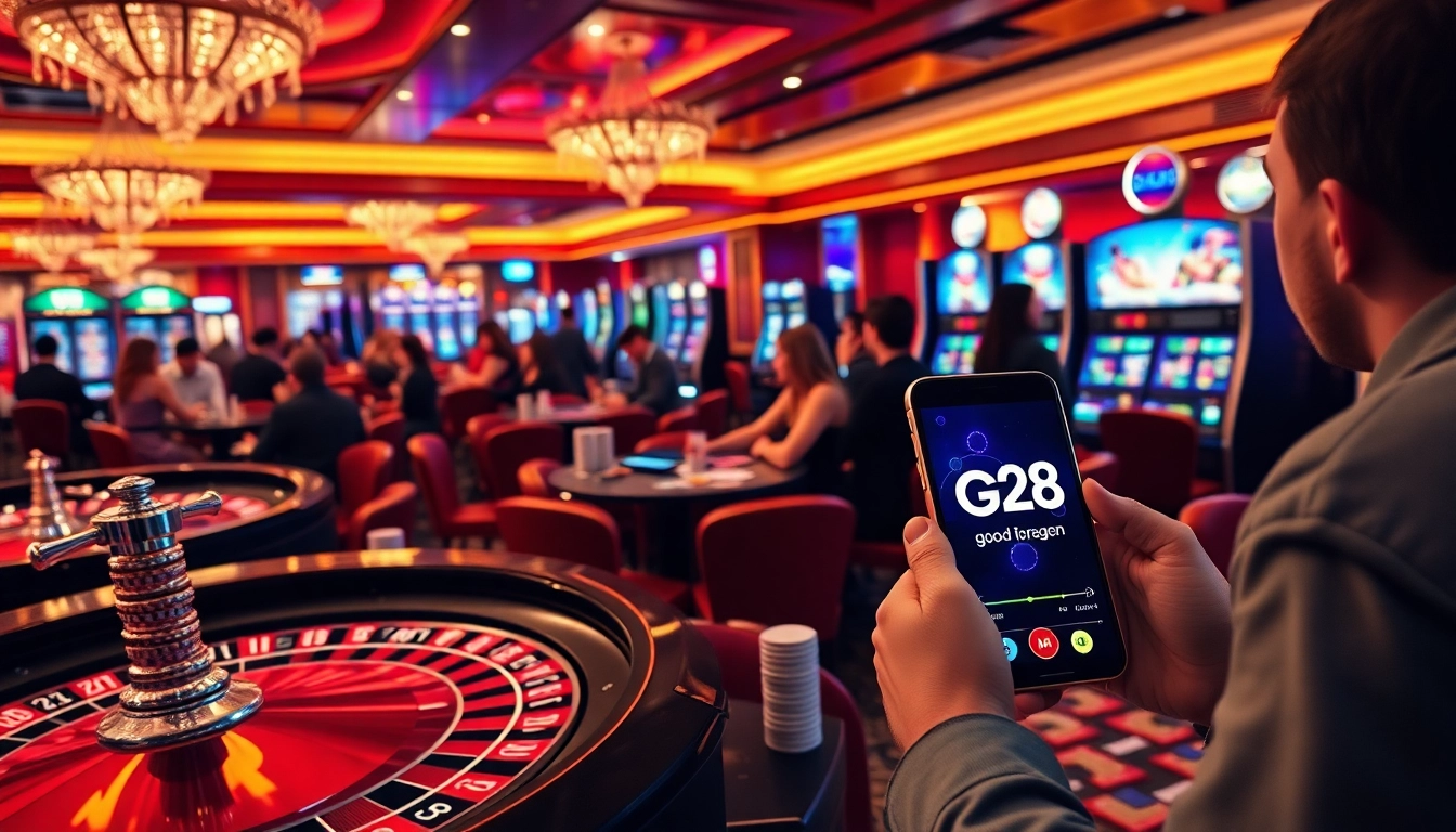 Experience the thrill of winning at g28 com with players at vibrant casino tables.