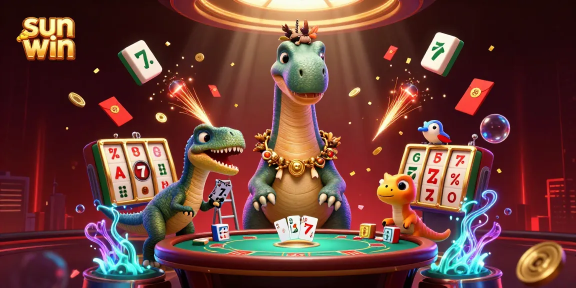 Experience exhilarating gaming at sun win with a lively illustration of casino fun.