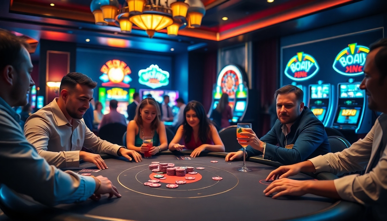 Players strategizing at the 8DAY casino poker table, immersed in a thrilling game atmosphere.