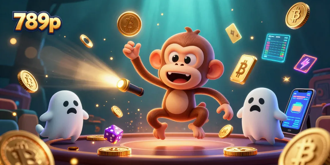 Experience the thrilling gameplay at 789p, where the poltergeist monkey juggles golden casino objects.