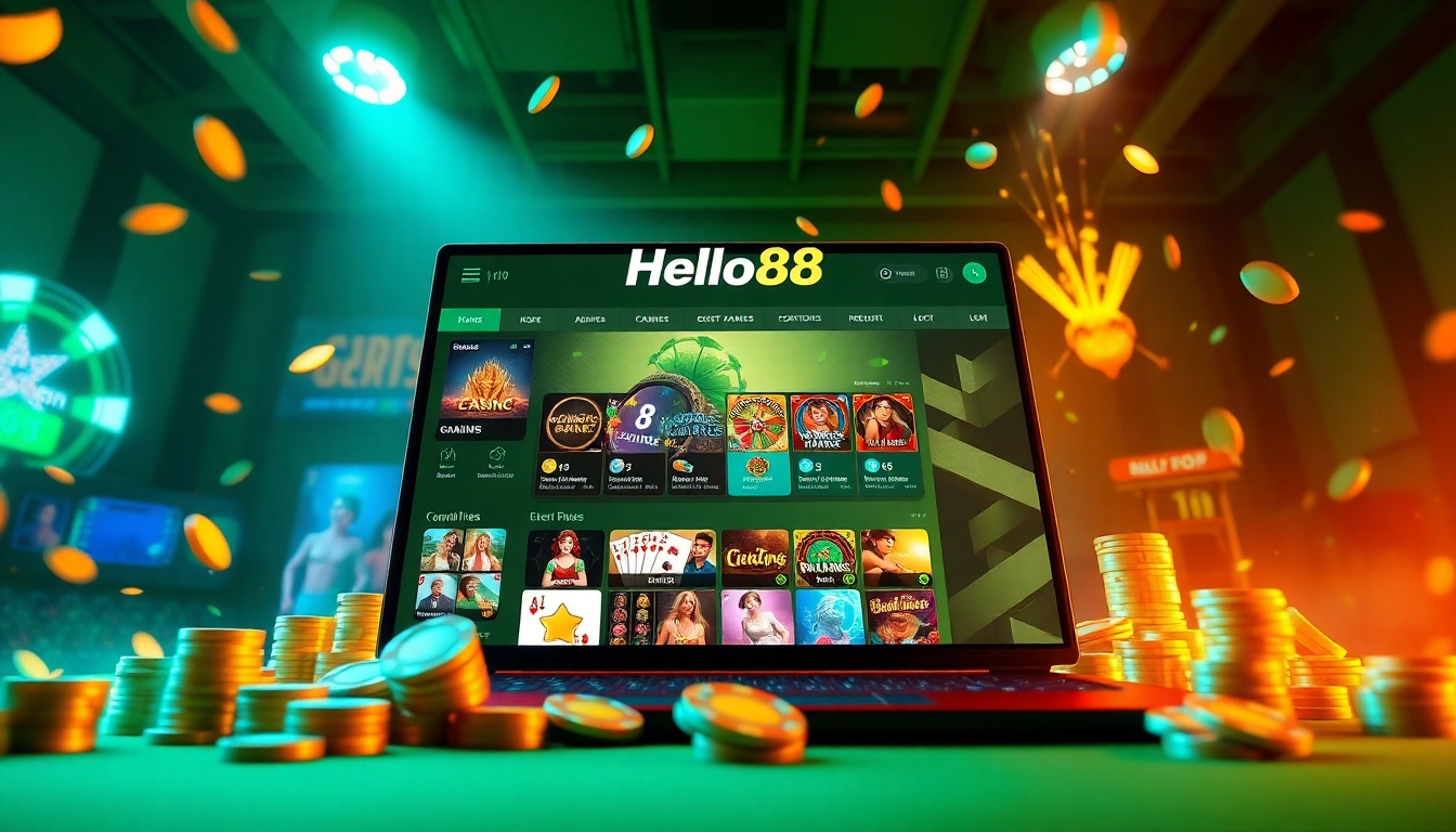 Exciting online gambling experience at hello88win.live featuring diverse games and vibrant interface.