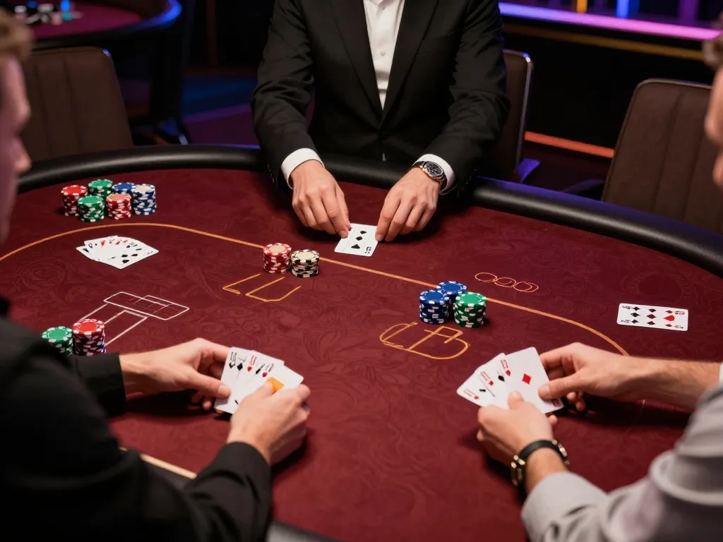 FC88 poker players reveal winning cards during an intense game at a luxury casino table