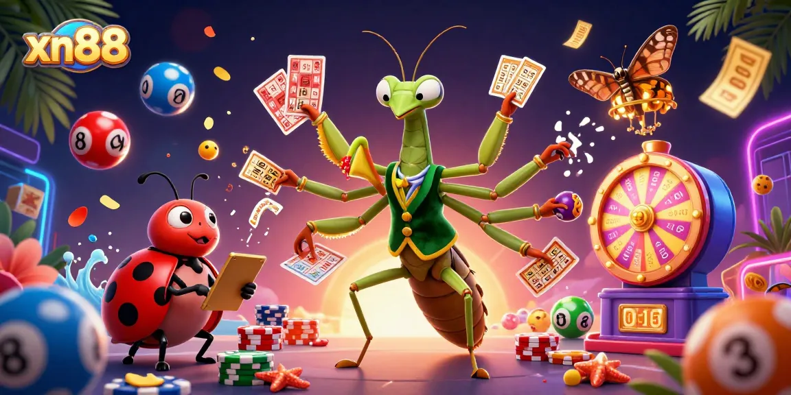 Xn88 casino illustration featuring vibrant characters and dynamic gaming elements for an exciting gambling experience.