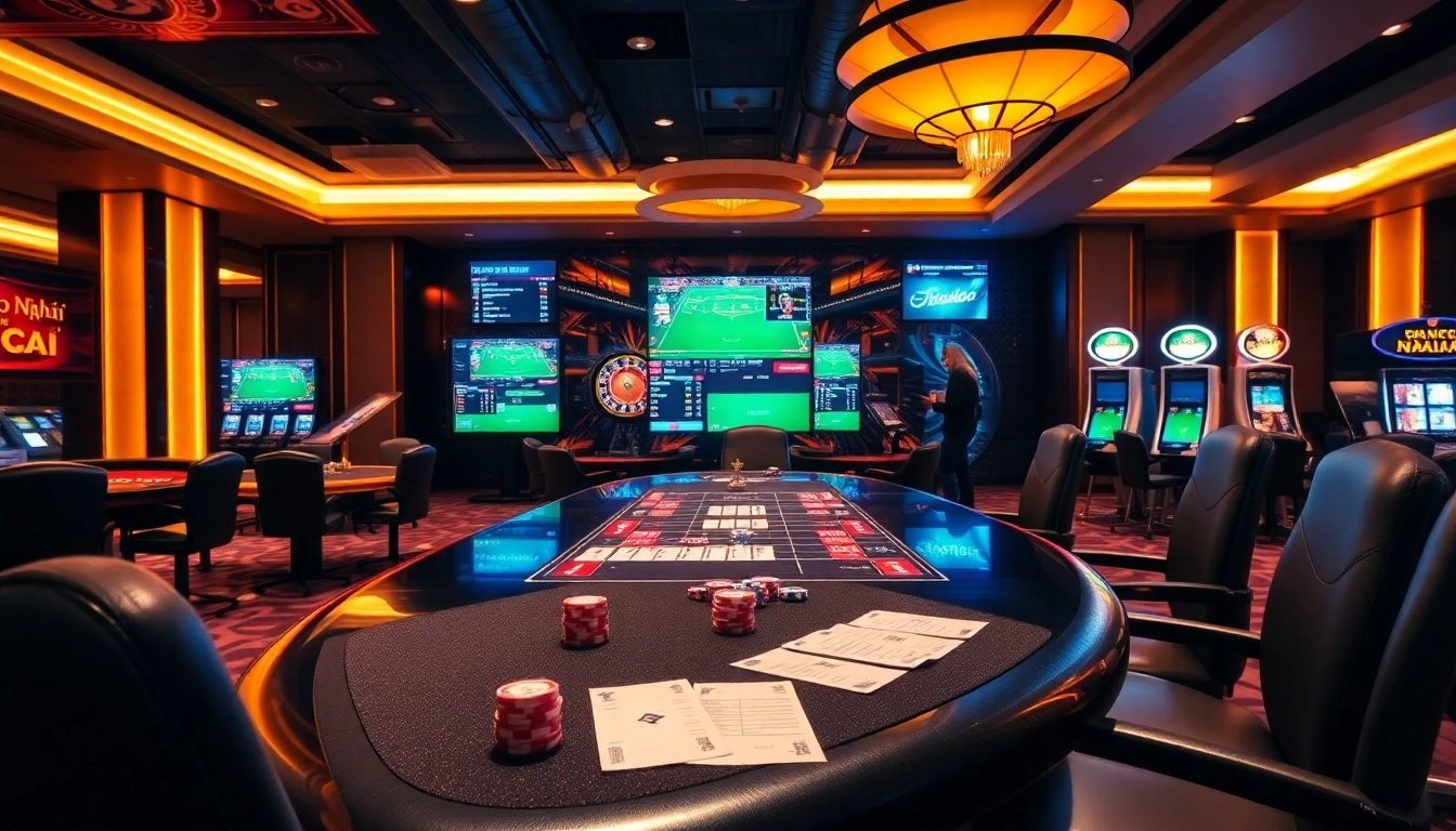 Experience the thrill of Kèo Nhà Cái betting with a vibrant casino scene featuring live sports odds.