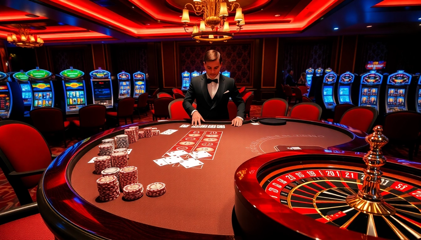 Engage in winning strategies at https://ax88.bid/, featuring a vibrant casino scene with blackjack and roulette.