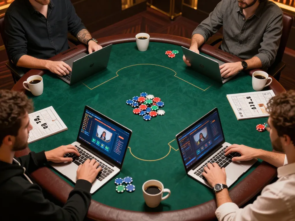 Players engage in an exciting online poker game on 789WIN, showcasing strategic gameplay with colorful chips.