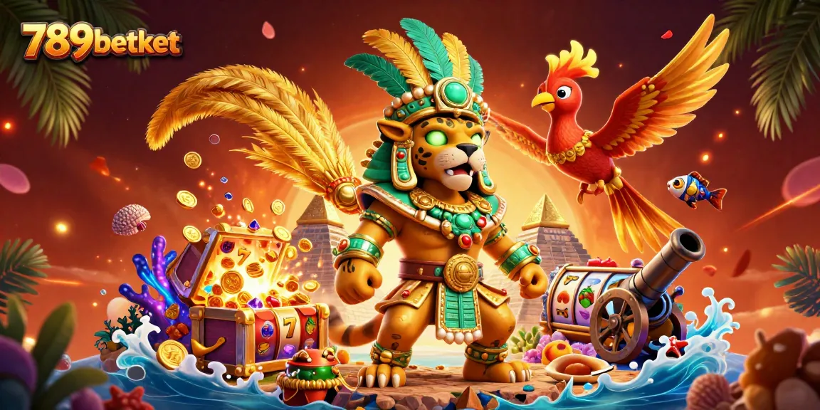 Engage with exciting slots and treasure at 789betket casino, featuring vibrant characters and colorful elements.