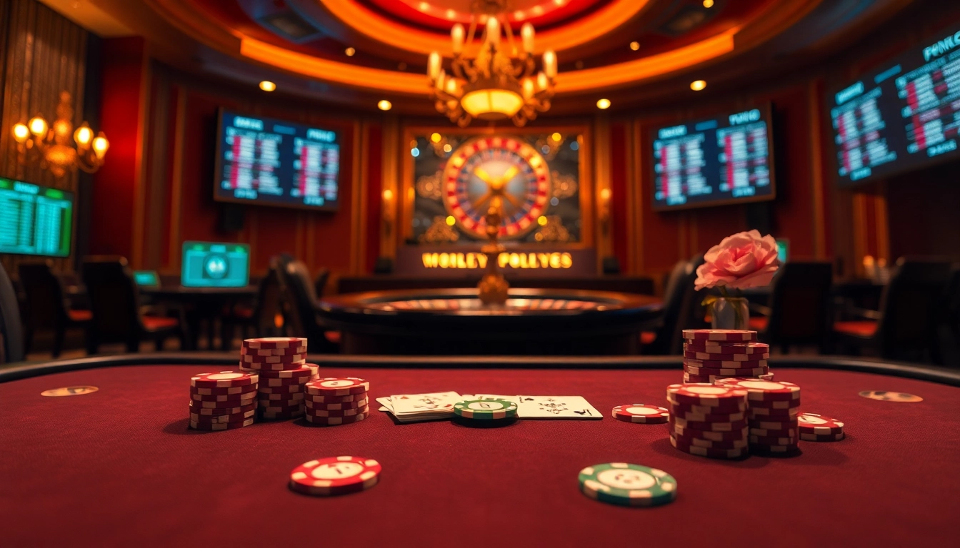 Experience the thrill of a poker game with BDTK66 chips on a stylish casino table.