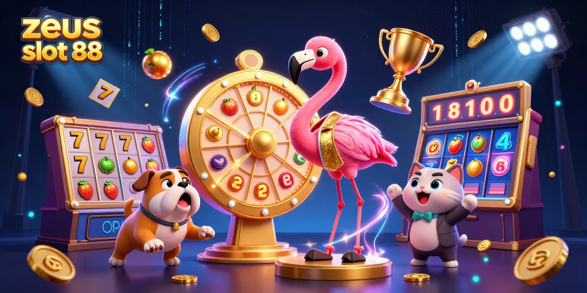 Experience zeus slot 88 action in a vibrant casino scene with colorful elements and excitement.