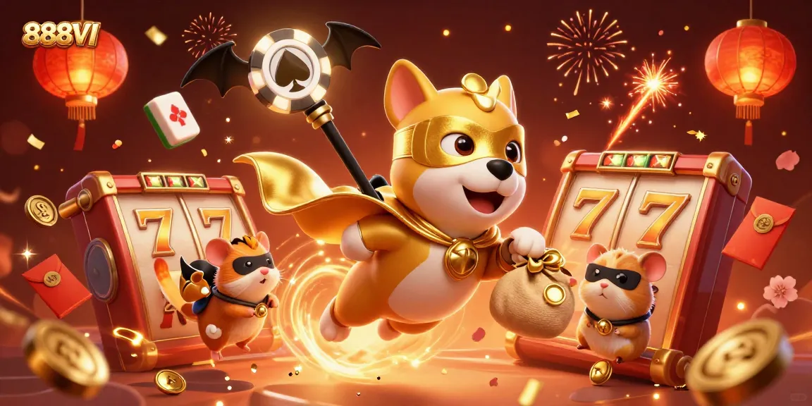 Celebrate winning at 888VI with a vibrant casino-themed illustration featuring engaging game elements.