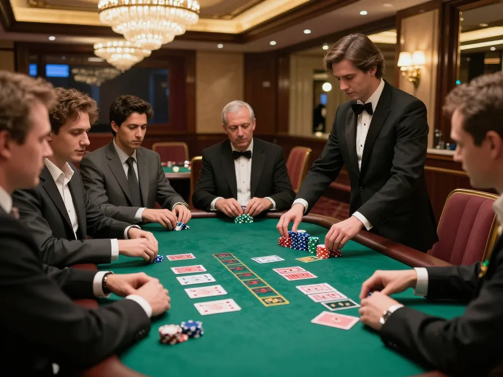 Players engage in a high-stakes blackjack game at F168 casino, showcasing intense strategy and elegance.