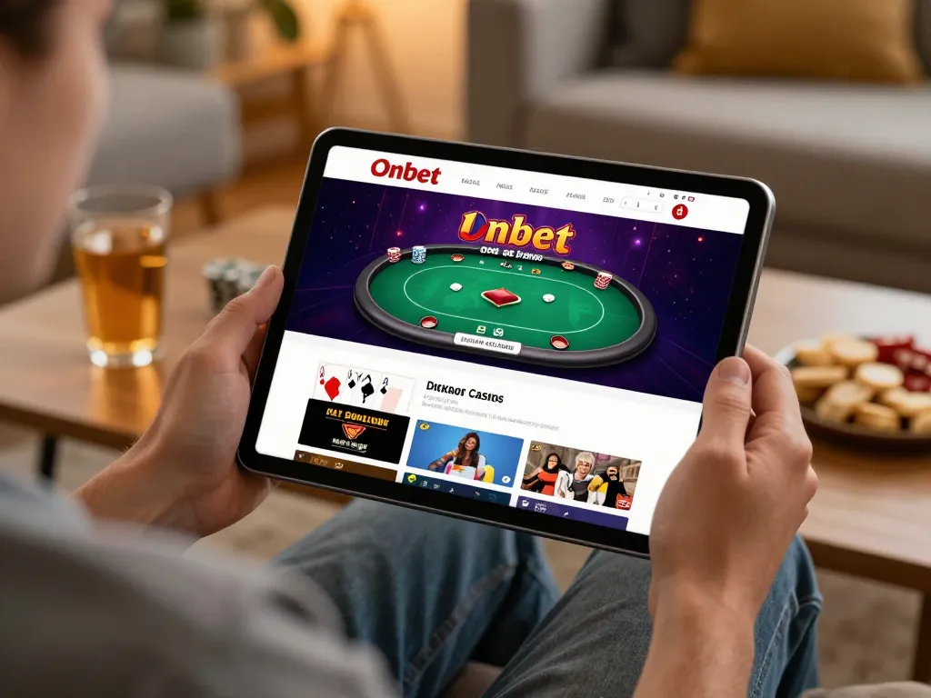 Engaging online poker session at Onbet casino from the comfort of home.
