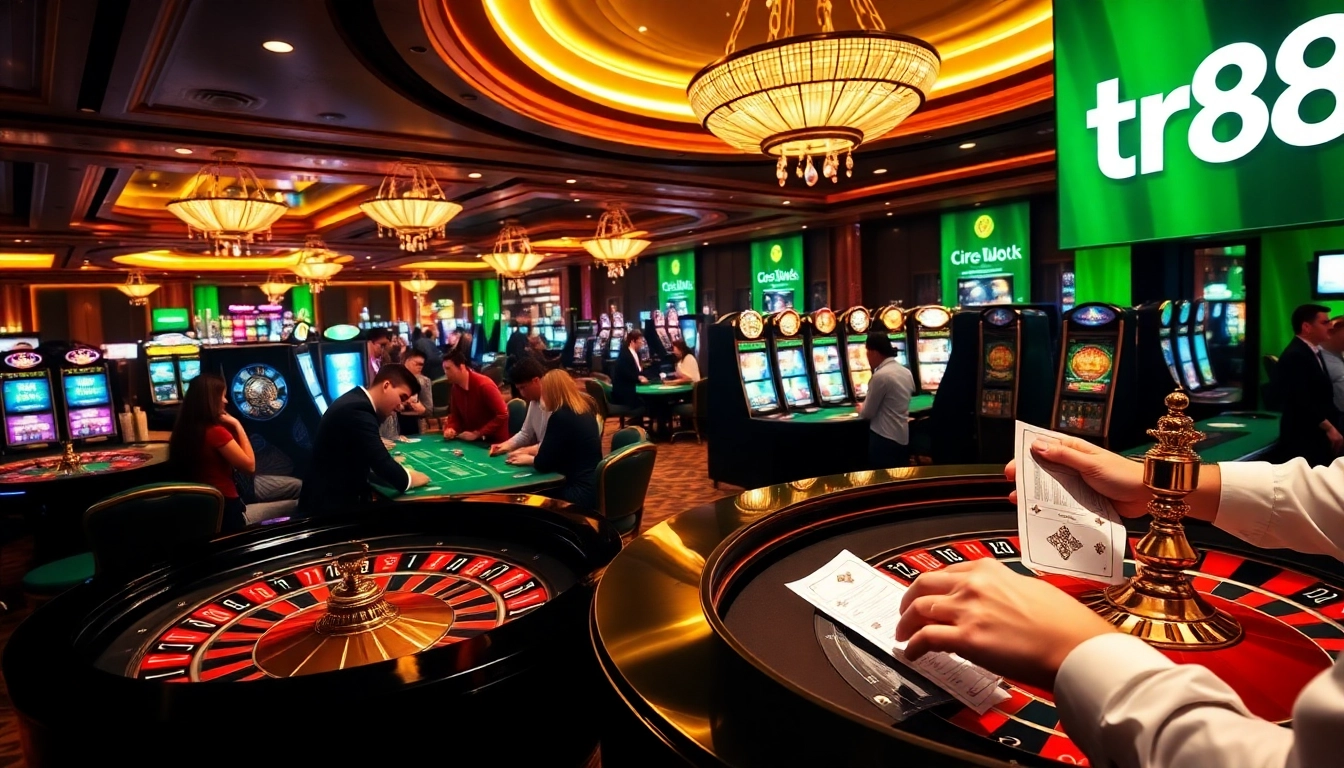 Spin the roulette wheel at tr88 while enjoying a thrilling casino atmosphere filled with action.