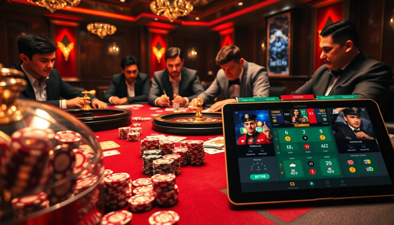 Experience the thrill of gambling at https://mm88.vin/ with poker chips and a roulette table.