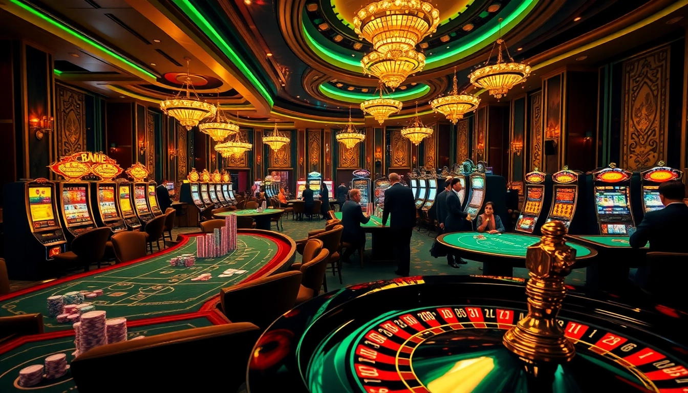 Experience the excitement of gambling at https://febet4.art/ with vibrant casino tables and roulette wheels.