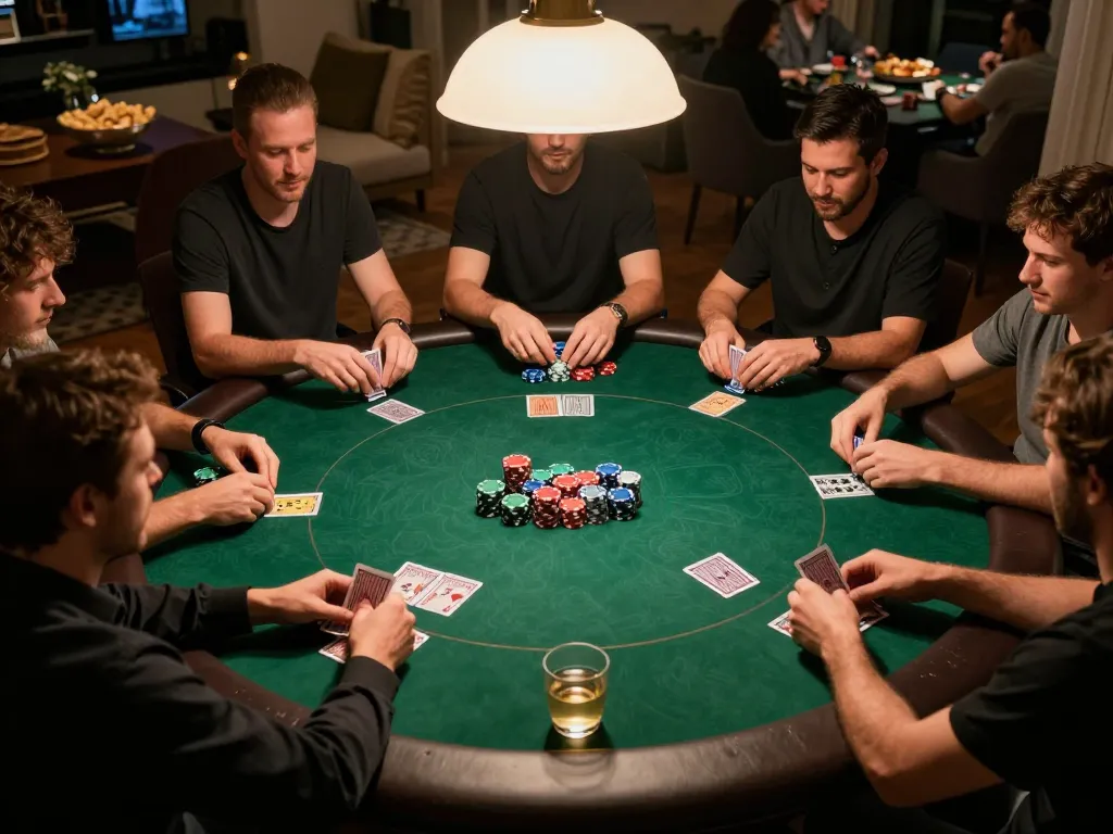 Playing poker with friends at home while enjoying the social atmosphere of XX88 gaming.