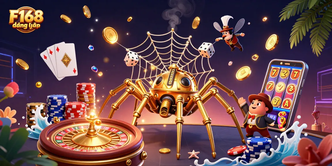 Engage in F168 đăng nhập with a dynamic, colorful casino battle scene showcasing rich elements and characters