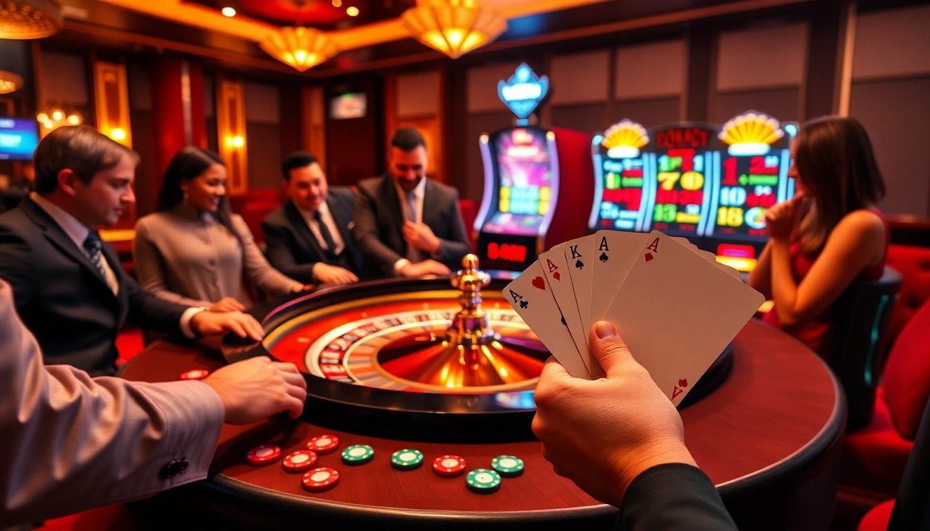 Engaging players at the roulette table reflect excitement from https://hu88.za.com/ in this vibrant casino scene.