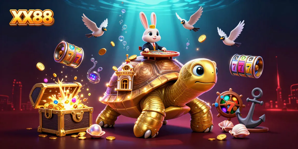Engage with thrilling slots and gaming adventures at XX88, featuring vibrant 3D illustrations.