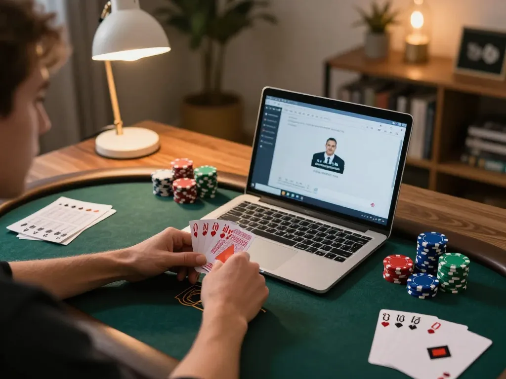 Engage in online poker at Trang chủ Xo88 with strategic gameplay and colorful chips on the table.