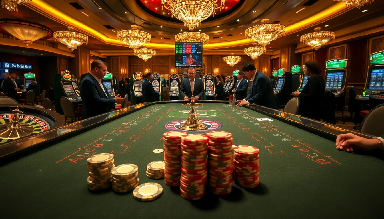 G28 casino gaming scene with vibrant roulette wheels, slot machines, and poker action.
