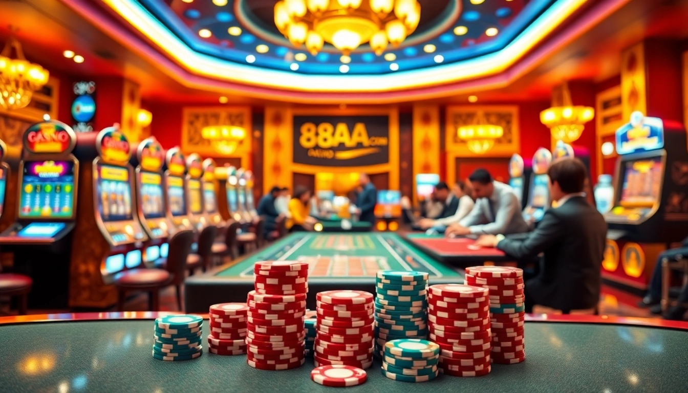 Players enjoying thrilling games at 88AA COM's premier online casino interface, showcasing excitement and winning bets.