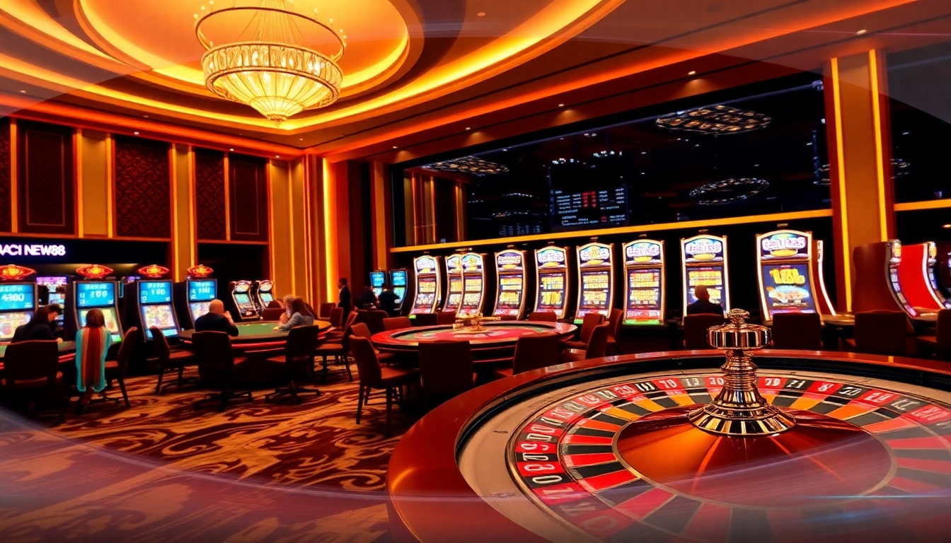 Experience the thrill of gambling with Nhà Cái NEW88's luxurious casino atmosphere.