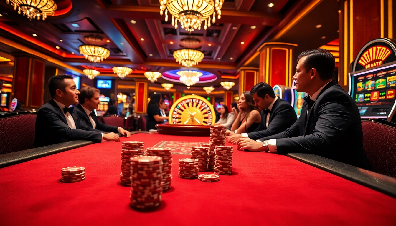 Experience thrilling gameplay at https://hbbet4.art/ with vibrant casino visuals, including poker chips and roulette.