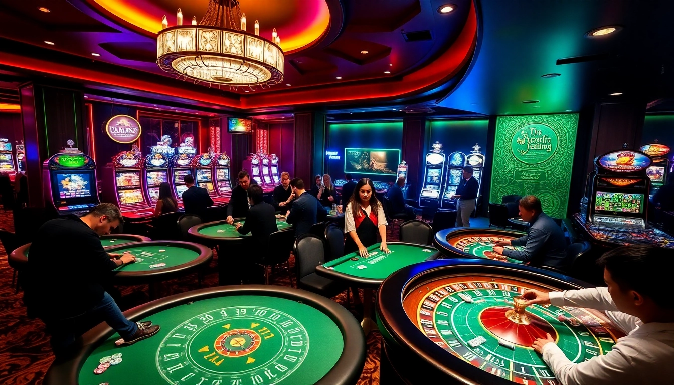 Experience the excitement at Jun88.now with vibrant casino tables and players betting.