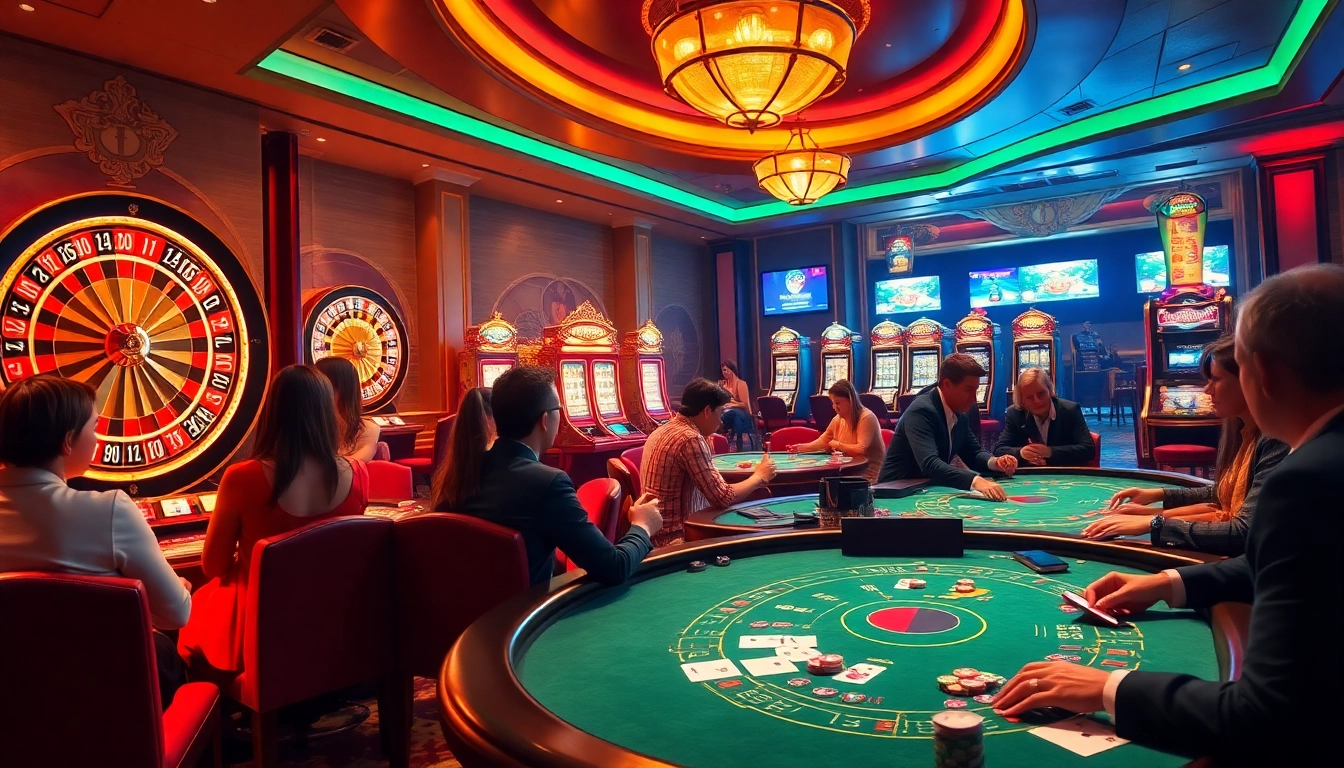 Engaged players enjoying a thrilling moment at 789 club's luxurious casino tables.