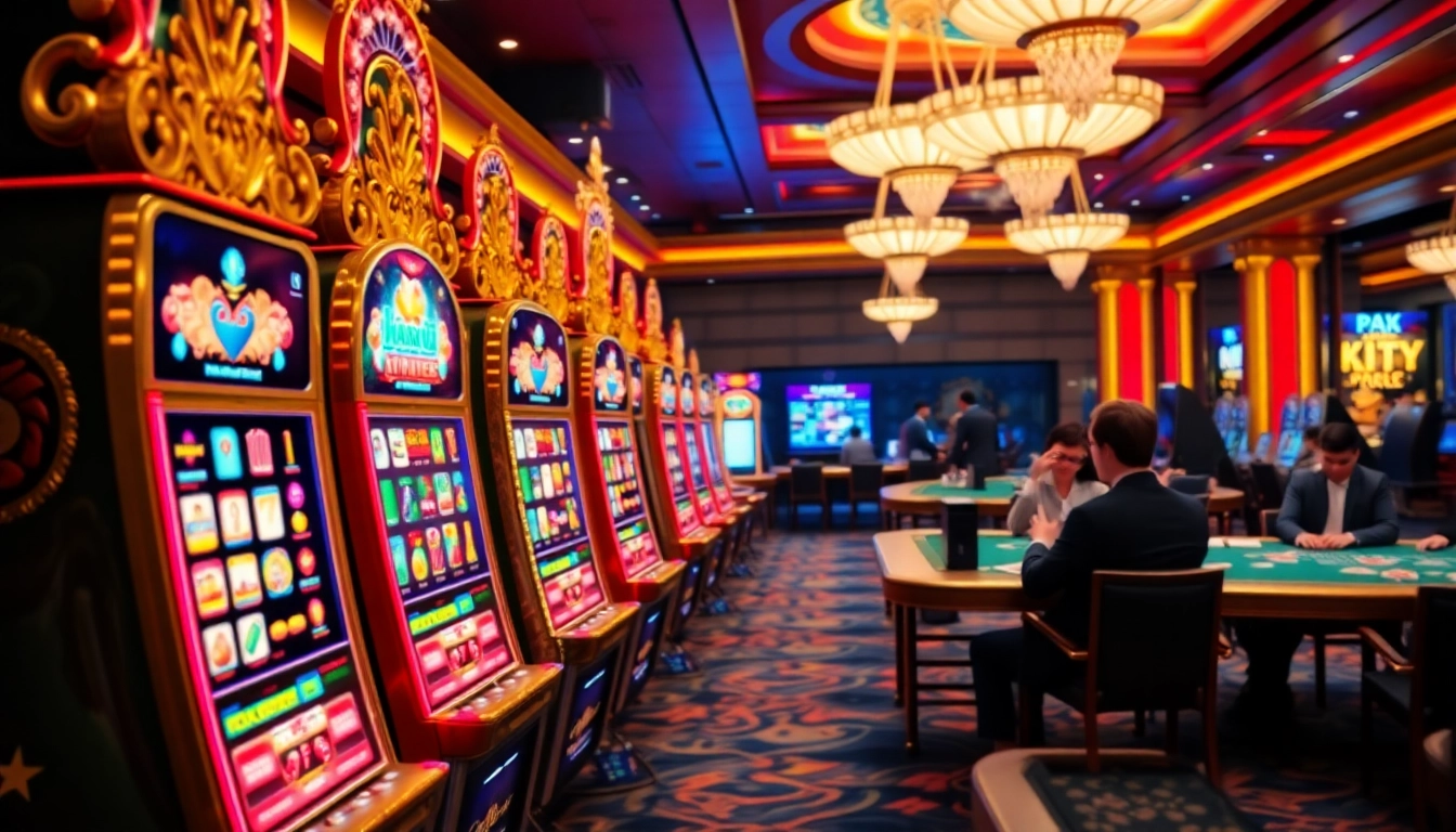 Players enjoying slot machines and poker at TG88 com, showcasing thrilling gambling excitement.