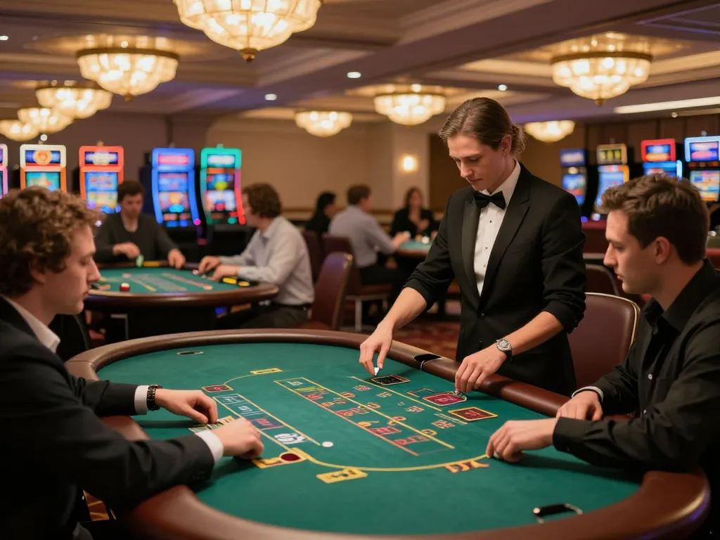 Players enjoying an exciting game of blackjack at 33win casino floor