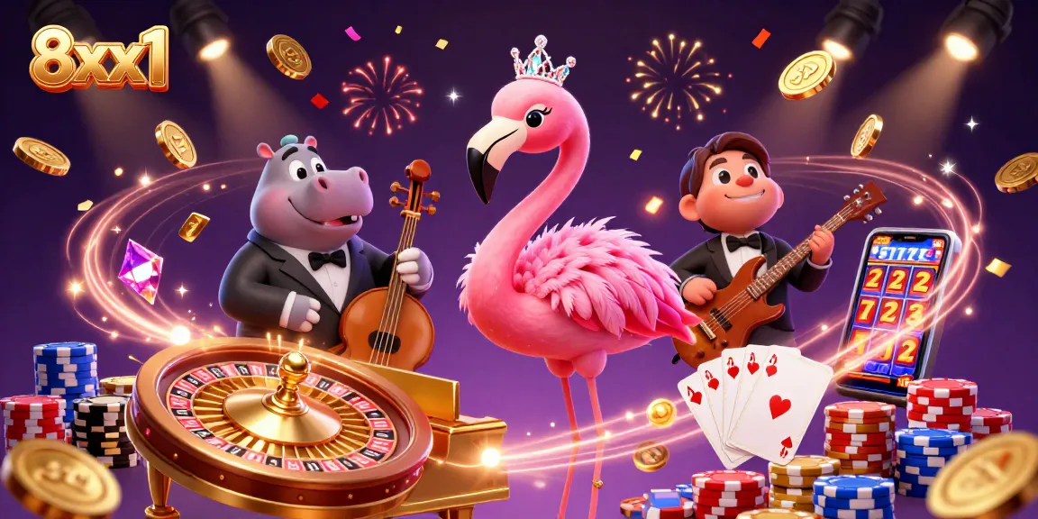 Experience exciting gameplay at 8xx1 with vibrant casino elements in a captivating scene
