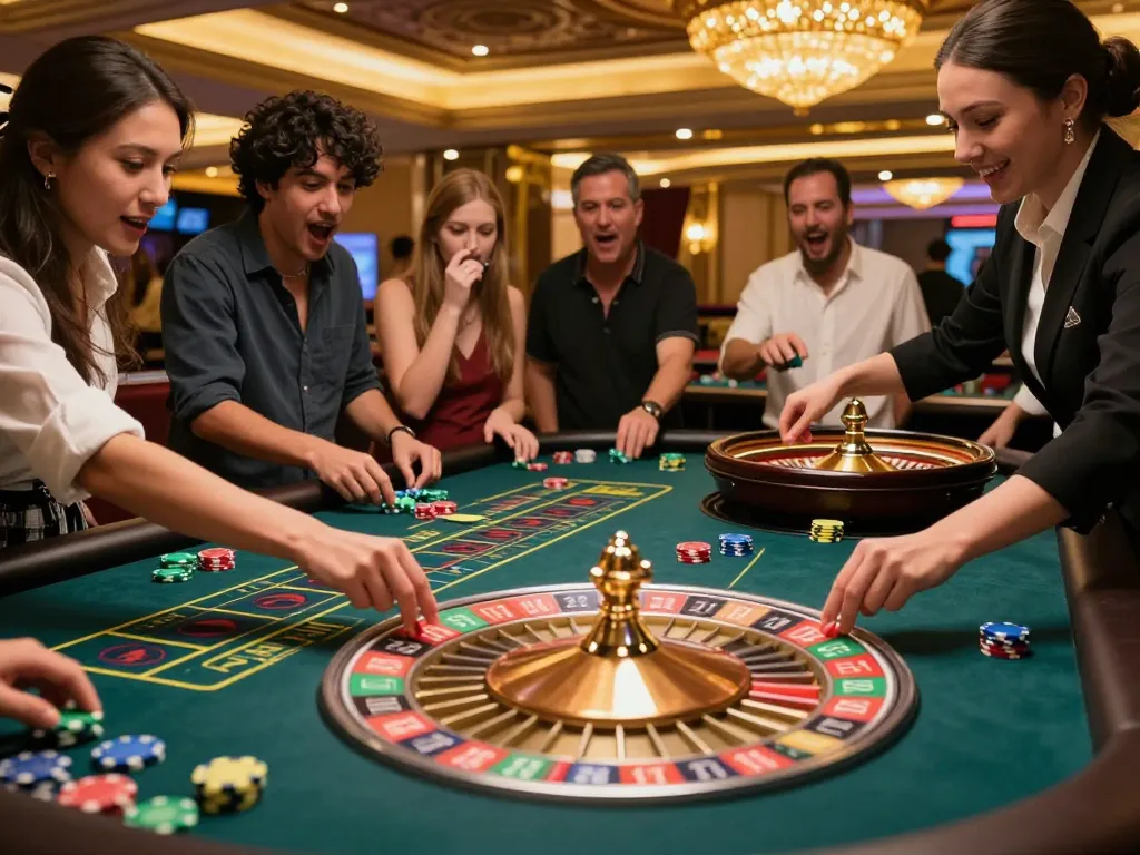 Engaged players at a roulette table showcasing the excitement of gambling at ve88 casino