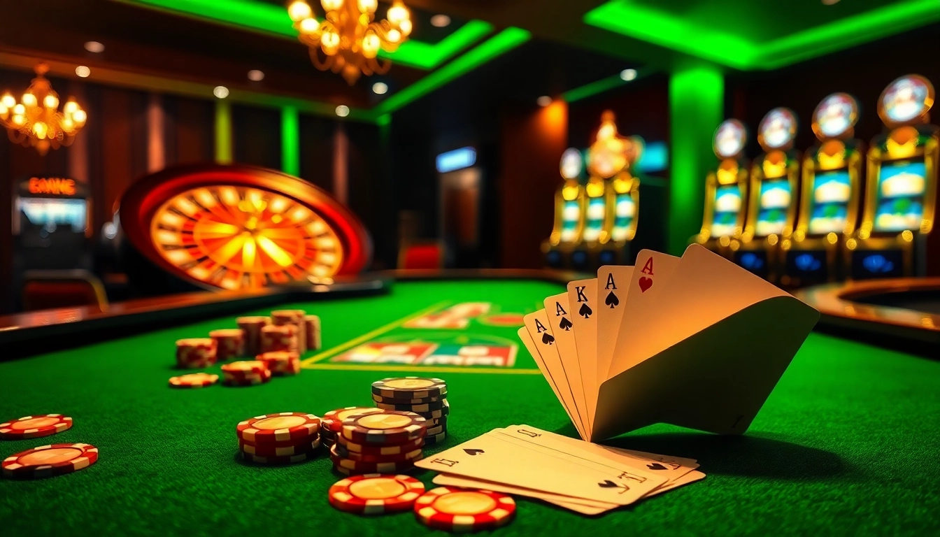 Experience the excitement of online gambling at https://188v.today/ with vibrant poker chips and a roulette wheel.