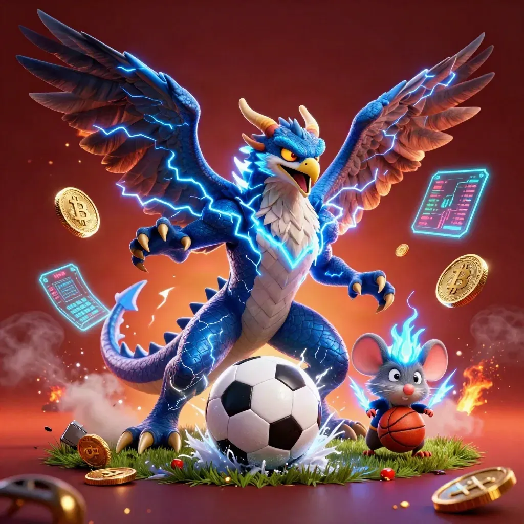 Thunder dragon, wind hawk and static mouse explode amid coins, balls and neon lightning.