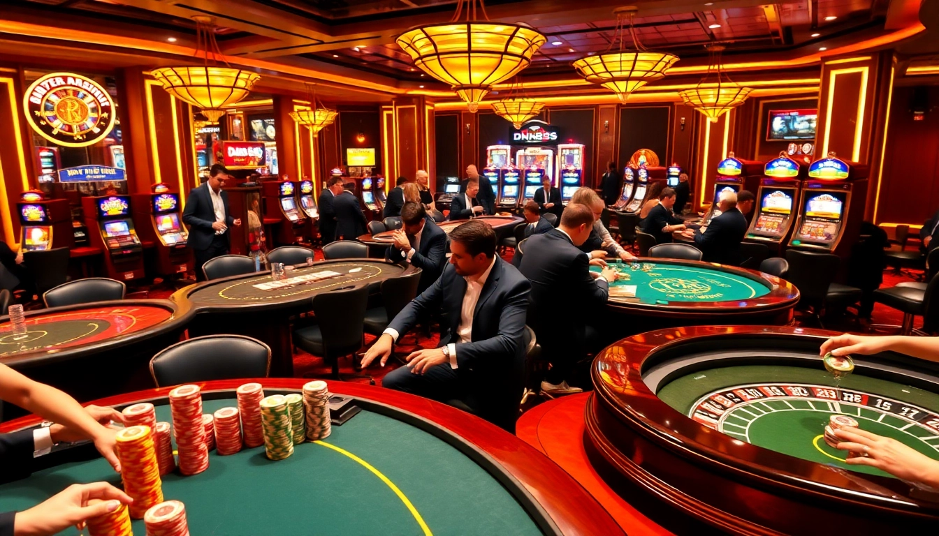 Experience the thrill of dh88-themed casino gaming with vibrant tables and elegant players.