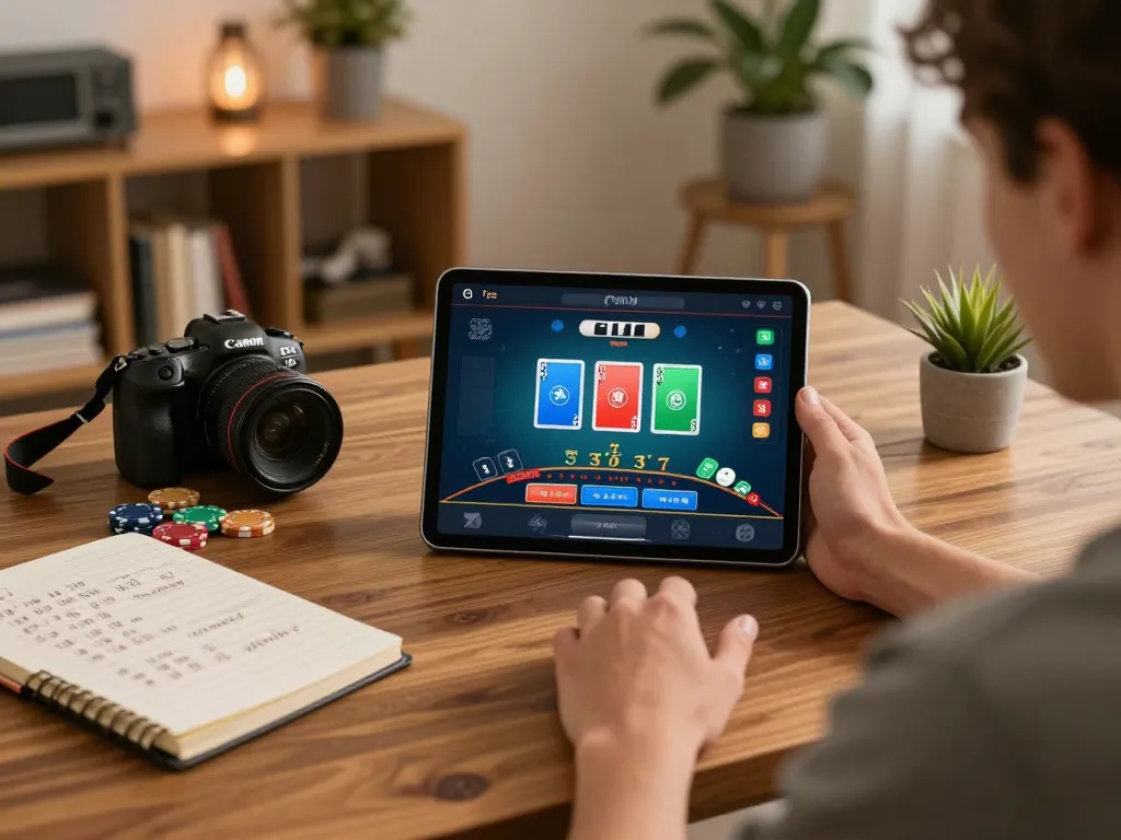 Engaging in max88 online blackjack gaming strategy at a cozy home setup