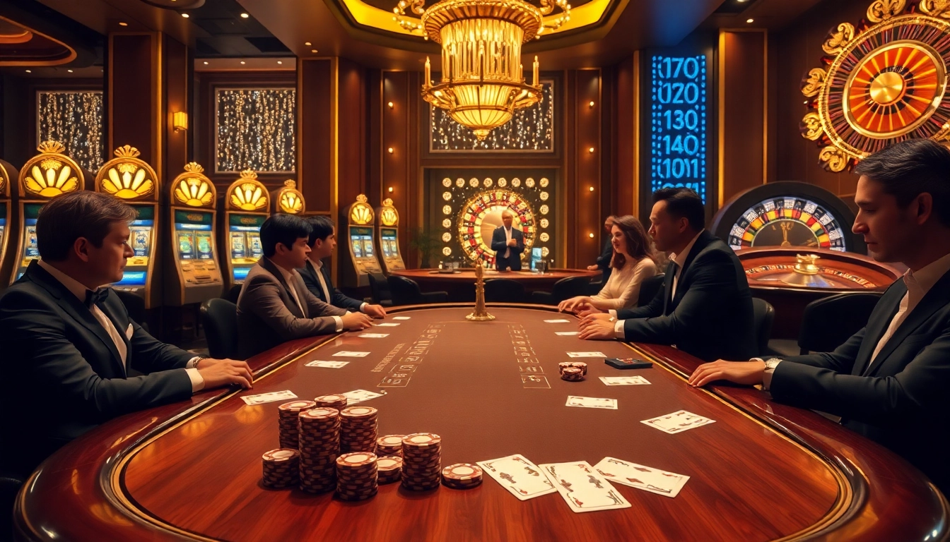 Gameplay excitement at trang chủ NK88 with players at a luxury blackjack table.